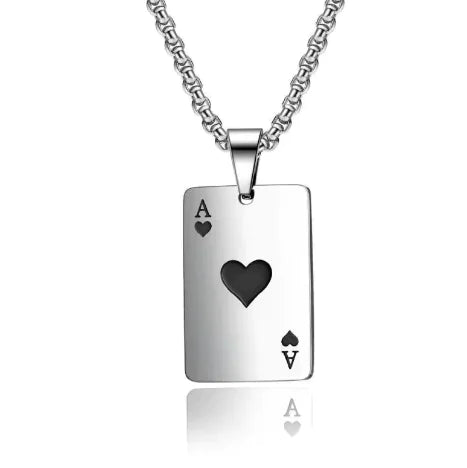 Collar de Carta de Póker de Acero Inoxidable