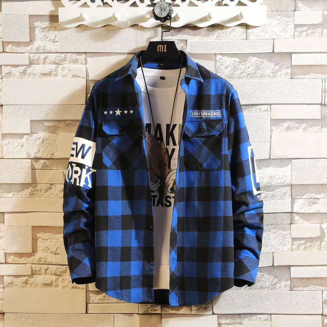 Camisa Casual a Cuadros de Corte Slim para Hombre