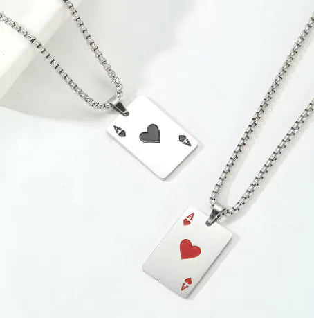 Collar de Carta de Póker de Acero Inoxidable