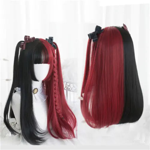 Lolita Princess Long Straight Twin-Tail Wig "Split Girl"