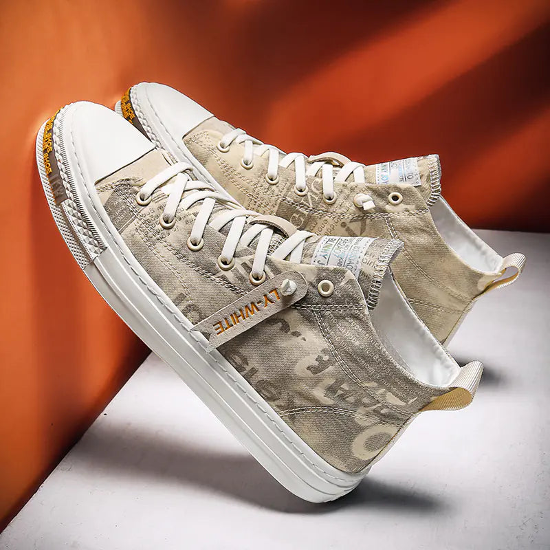 Men's Breathable High-Top Canvas Sneakers