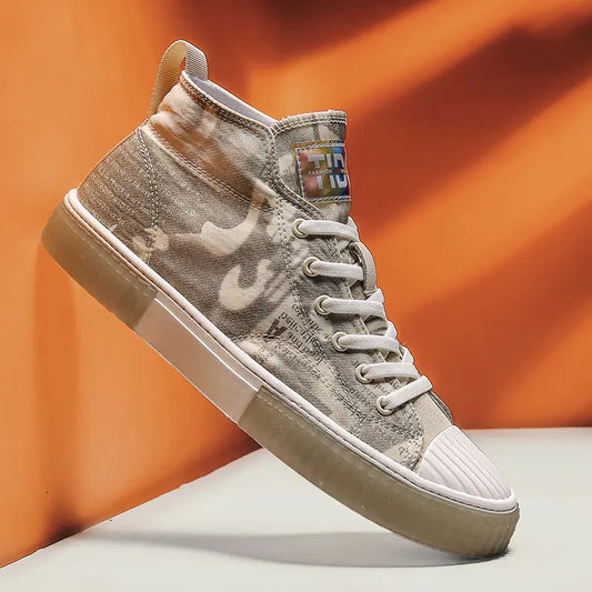 Men's Breathable High-Top Canvas Sneakers