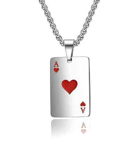 Collar de Carta de Póker de Acero Inoxidable