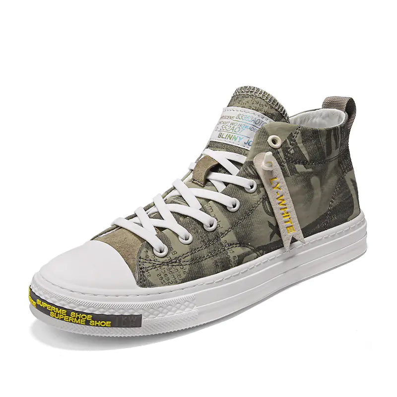 Men's Breathable High-Top Canvas Sneakers